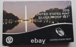2015-S U. S. Mint Silver Proof Set, 14 Coins OGP, COA, Pristine Condition