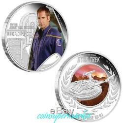 2015 Star Trek Captain Archer & Enterprise NX-01 1oz Silver Proof 2-Coin Set OGP