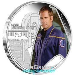 2015 Star Trek Captain Archer & Enterprise NX-01 1oz Silver Proof 2-Coin Set OGP