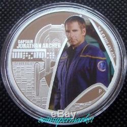 2015 Star Trek Captain Archer & Enterprise NX-01 1oz Silver Proof 2-Coin Set OGP