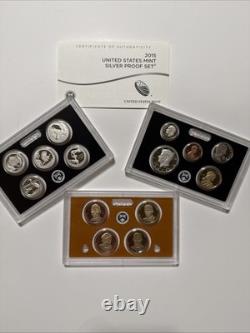 2015 US Mint Silver Proof Set 14 Piece OGP with COA In Original Box