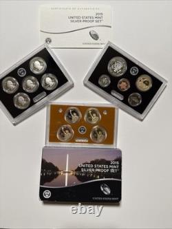 2015 US Mint Silver Proof Set 14 Piece OGP with COA In Original Box