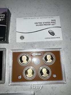 2015 United States Mint Silver Proof Set With Box And COA! On Sale, Free Ship