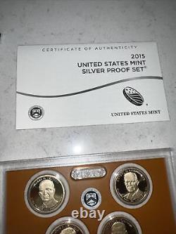 2015 United States Mint Silver Proof Set With Box And COA! On Sale, Free Ship