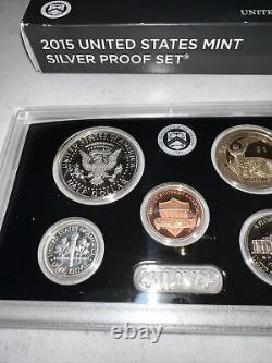 2015 United States Mint Silver Proof Set With Box And COA! On Sale, Free Ship