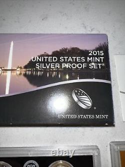 2015 United States Mint Silver Proof Set With Box And COA! On Sale, Free Ship