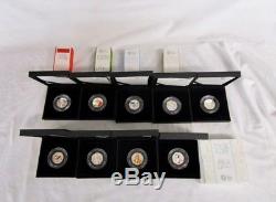 2016/2017 Beatrix Potter Silver Proof Peter Rabbit 9 Black Box Coins Full Set