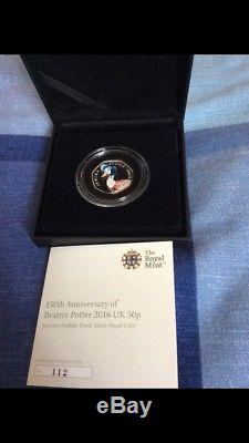 2016/2017 Beatrix Potter Silver Proof Peter Rabbit 9 Black Box Coins Full Set