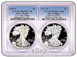 2016 30th Anniversary Special Silver Eagle 2-Coin Proof Set with 1st Year of I