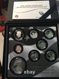 2016 8-PC Limited Edition Silver Proof Set with 2016W Silver Eagle (49,647minted)