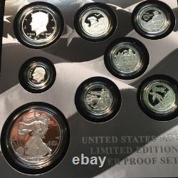 2016 8-PC Limited Edition Silver Proof Set with 2016W Silver Eagle (49,647minted)