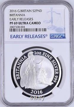 2016 Britannia 2 Coin Special Silver Set Reverse & Proof NGC PF69 ER Limited 500