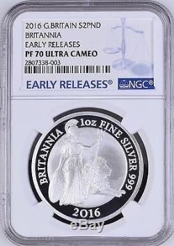 2016 Britannia 2 Coin Special Silver Set Reverse & Proof NGC PF70 ER Limited 500