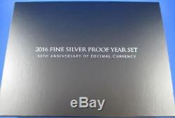 2016 FINE SILVER PROOF YEAR COIN SET 50th ANNIVERSARY OF DECIMAL CURRENCY