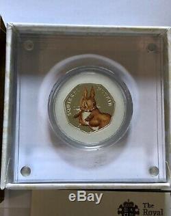 2016 Full Set of 5 Rare Beatrix Potter Silver Proof Coins including Peter Rabbit