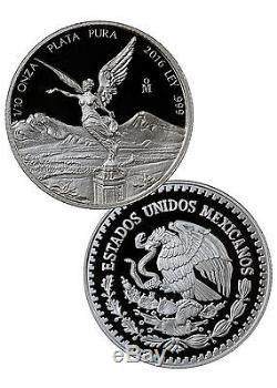 2016 Mexico Proof Silver Libertad Onza (5-Coin Set) In Mint Packaging SKU41628