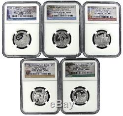 2016 S Silver Proof National Park Quarter ATB Set Early Releases NGC PF70