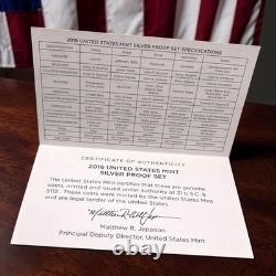 2016-S US Mint Silver Proof Set with COA & Box 13 Coins 90% United States