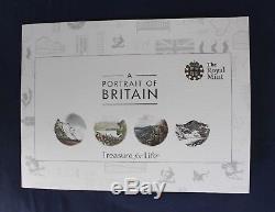 2016 Silver Proof £5 x 4 Set Portrait of Britain in Case with COA (M9/1)