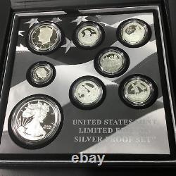 2016 US MINT LIMITED EDITION SILVER PROOF SET SPOT FREE 8 COIN with BOX & COA