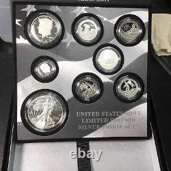 2016 US MINT LIMITED EDITION SILVER PROOF SET SPOT FREE 8 COIN with BOX & COA