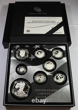 2016 US Mint SILVER Proof 8 Coin Set with American Eagle #47660R