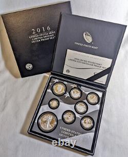2016 U. S. Mint Limited Edition Silver Proof Set Box Slip Cover COA STOCK