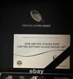2016 United States Mint Limited Edition Silver Proof Set With COA