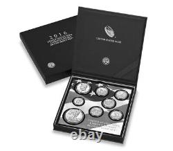 2016 Us Mint Limited Edition Silver Proof Set? 8 Coin? Box & Coa Sae Ogp Toned