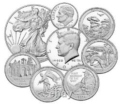 2016 Us Mint Limited Edition Silver Proof Set? 8 Coin? Box & Coa Sae Ogp Toned