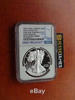 2016 W Proof Silver Eagle Ngc Pf70 Ultra Cameo Er From Coin & Chronicles Set