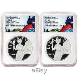 2016-W & S Proof American Liberty Silver Medal 1 oz 2pc. Set NGC PF69UC ER