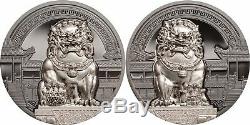2017 $10 Palau Guardian Lion. 999 Silver 2-Coin Black Proof Set