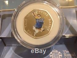 2017 PETER RABBIT Gift Set Colour 50p Silver Proof Coin Brilliant Uncirculated