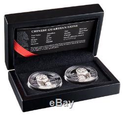 2017 Palau Chinese Guardian Lion Set of 2 High Relief 2 oz Silver Proof SKU51832