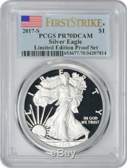 2017-S American Silver Eagle Dollar PR70DCAM Limited Edition Proof Set FS PCGS