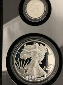 2017 S LIMITED EDITION 8 COIN SILVER PROOF SET with SILVER EAGLE. EXACT COINS GEM