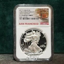 2017-S Proof $1 American Silver Eagle Congratulations Set NGC PF70UC Trolley ER