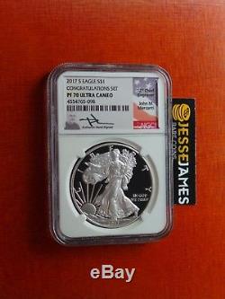2017 S Proof Silver Eagle Ngc Pf70 Ultra Cameo Mercanti From Congratulations Set