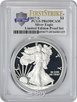 2017-S Silver Eagle Dollar PR69DCAM PCGS Limited Edition Proof Set FS Ann