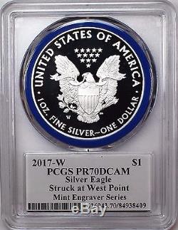 2017 S & W Proof Silver Eagle 2 Coin Set PCGS PR70 Mercanti Mint Engraver Series