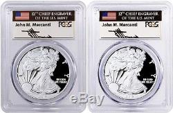 2017 S & W Proof Silver Eagle Pr 70 Set Mercanti First Day Of Issue In Stock
