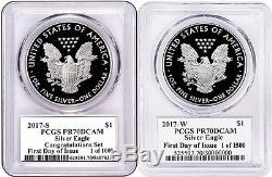 2017 S & W Proof Silver Eagle Pr 70 Set Mercanti First Day Of Issue In Stock