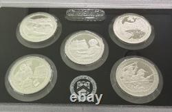 2017 US Mint America The Beautiful Five (5) Quarters Silver Proof Set, OGP