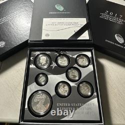 2017 US Mint Ltd Edition Silver Proof Set Silver Coins x8 OGP & COA (90598)