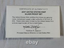 2017 US Mint Silver Proof Set Complete Box COA 90% Silver Coins S Mint