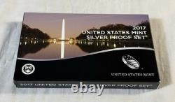2017 US Mint Silver Proof Set Complete Box COA 90% Silver Coins S Mint