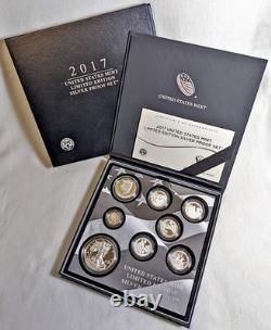2017 U. S. Mint Limited Edition Silver Proof Set Box Slip Cover COA STOCK