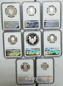 2018S Limited Edition Silver Proof 8 Coin Set NGC PF70 Trolley E. R. SKU C26
