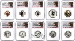 2018 S 50th Anniversary Reverse Proof Set NGC PF70 First Day Issue Trolly Label